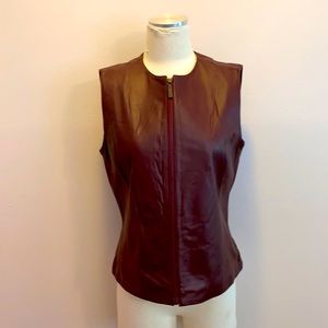 Preston & York Maroon Leather Vest